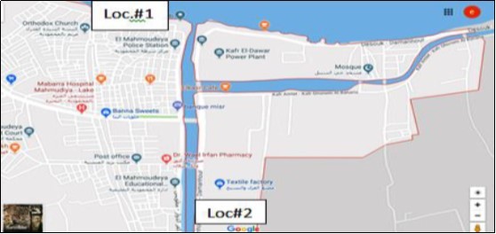 The two sites of the study area at El- Mahmoudia (El Behaira, Egypt)