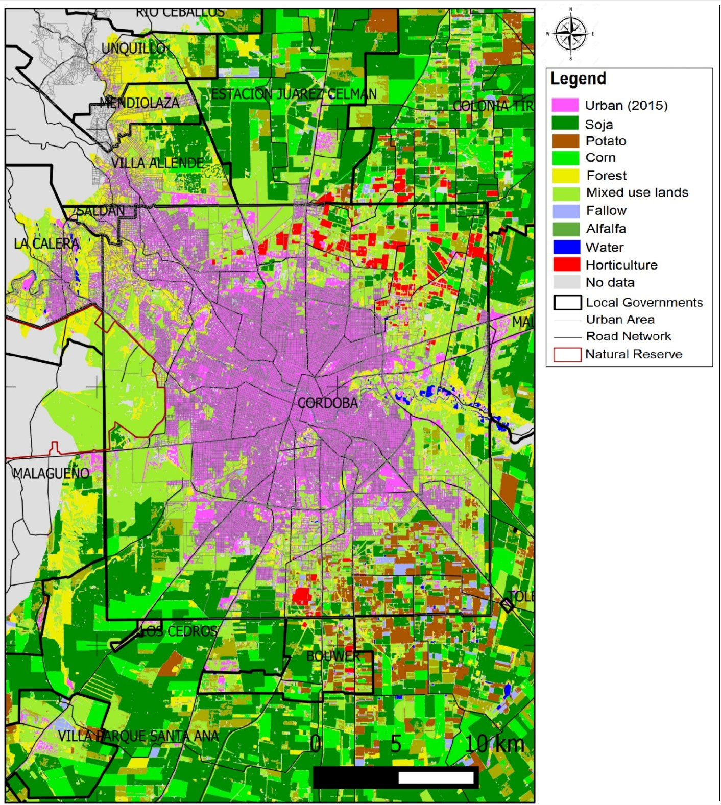 Map of land cover of Cordoba city. Extracted from 14