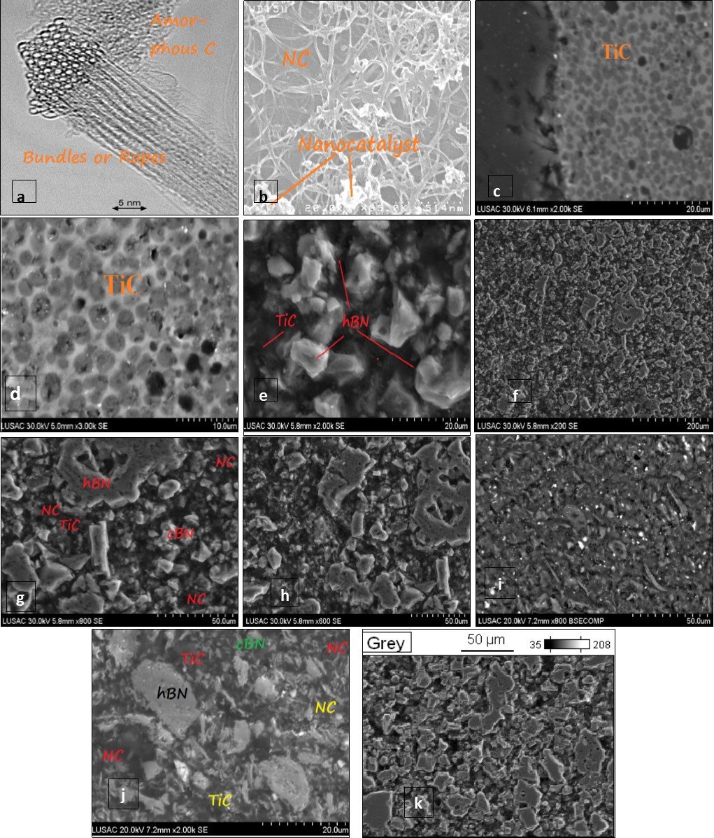 High magnification micro structural representative FESEM image of BT and BTNC polished and etched surface for the sintered samples using a 20 mm diameter dieof the sintered samples