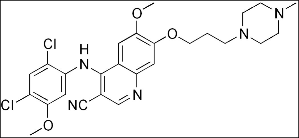 Bosutinib molecular structure.