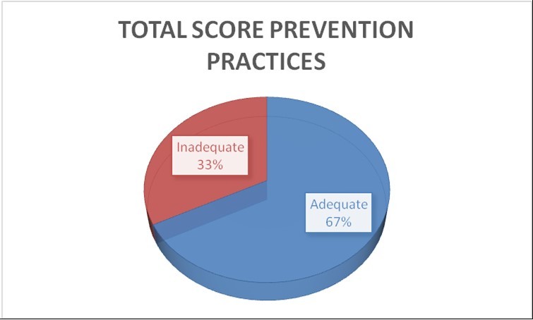 Total score about women prevention practice