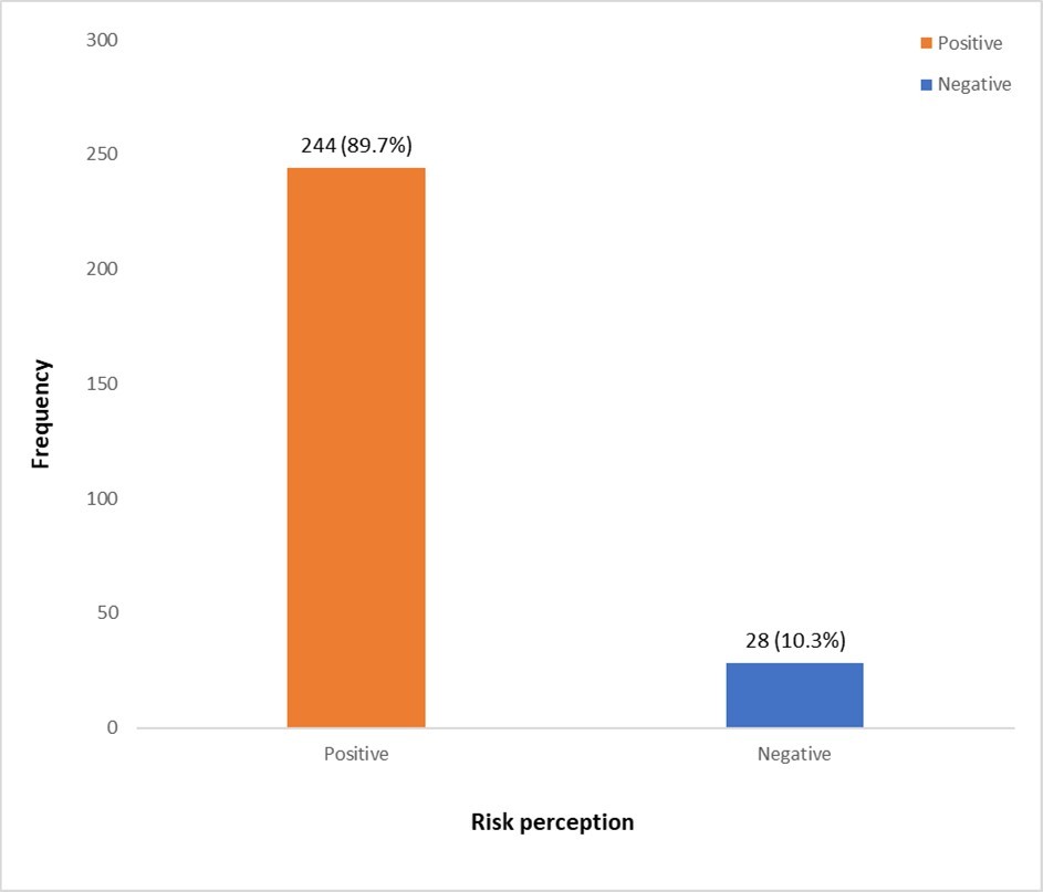 Overall risk perception of health workers to COVID 19
