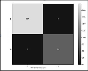 Confusion Matrix obtained from the credit evaluation according to the results