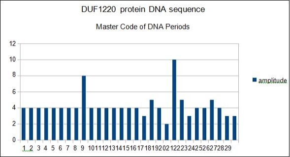 Master Code waves amplitudes for the first DUF1220 protein from the long region6.
