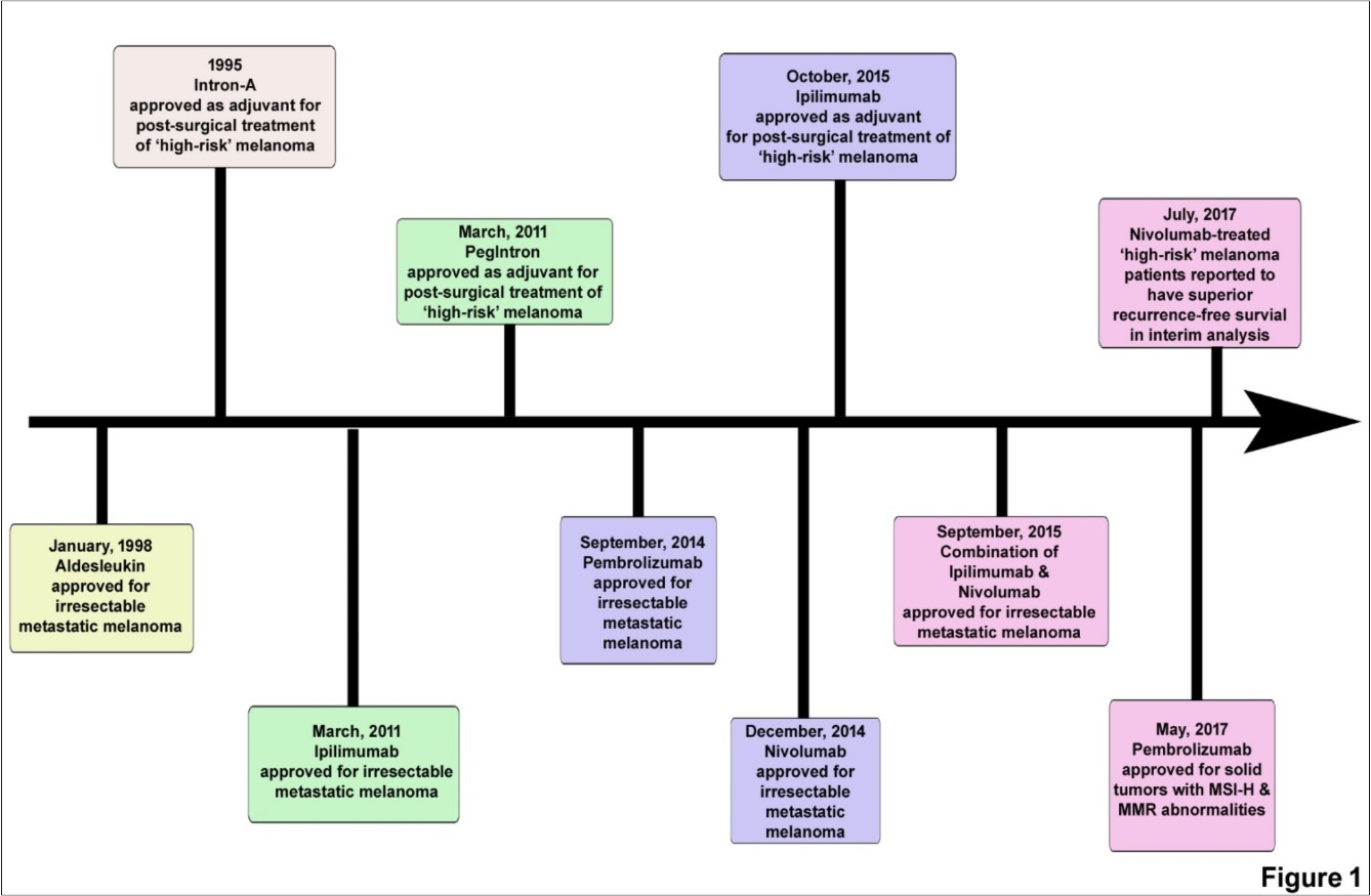 Milestones in the clinical development of immunotherapy of melanoma