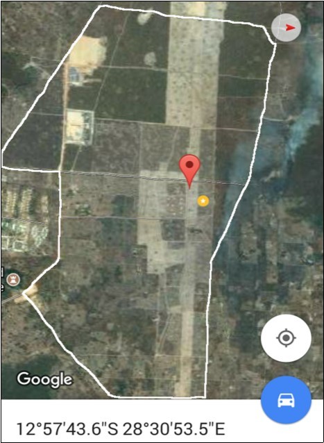 Google earth boundary of new Ndola Airport site