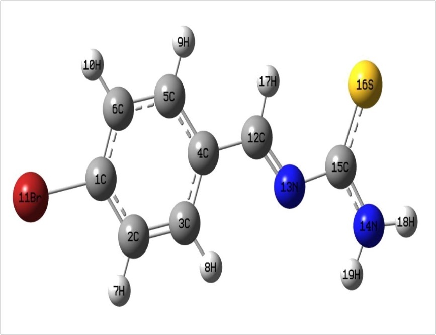 The optimized molecular structure of BBTU.