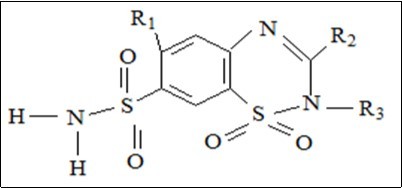 Thiazide diuretics’ general structure.