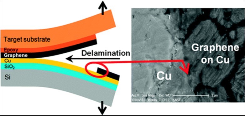 DCB test for measuring interface fracture energy of graphene to copper 26. reprinted with permission from Yoon, T. et al (2012) Nano Lett. 12, 1448-1452 copyright 2012 American Chemical Society.