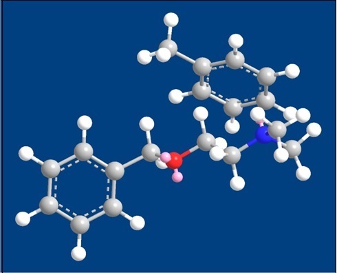 3D structure of diphenhydramine.